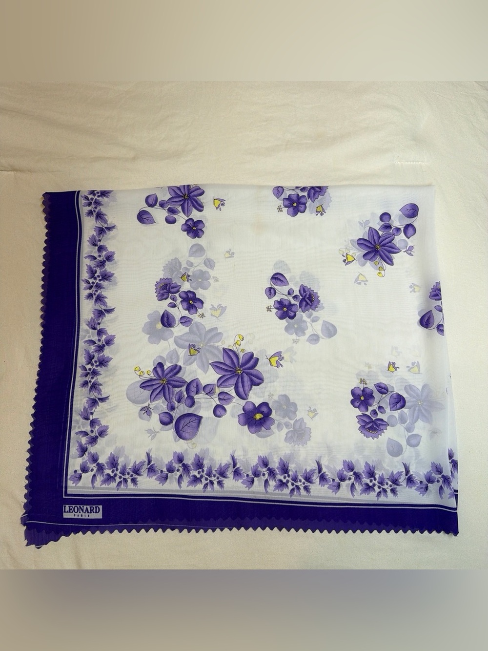 Leonard Paris Purple Floral Women's Scarf